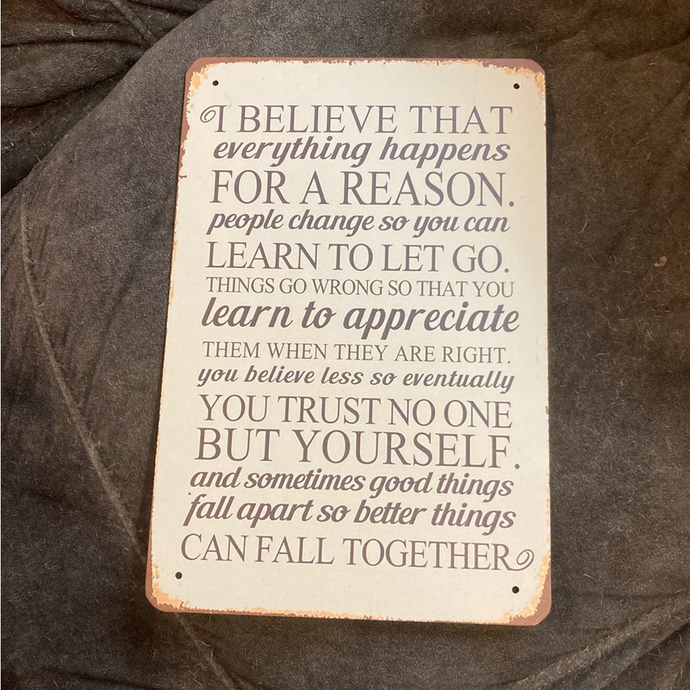 Uplifting Wall Plaque in White with Taupe Text
